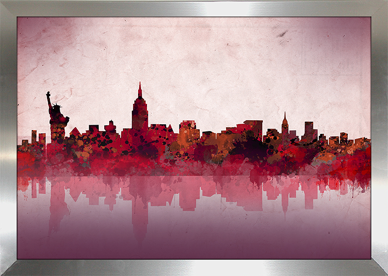 New York Skyline Red